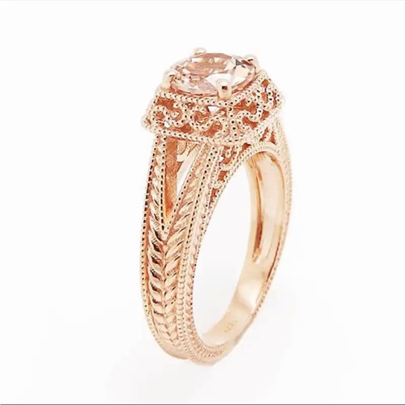 New Women’s Rose Gold Plated Diamond Ring - Picture 2 of 4